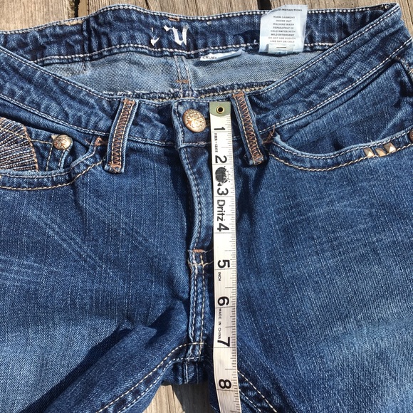 Cruel Girl Distressed Blue Flare Jeans - Picture 6 of 8